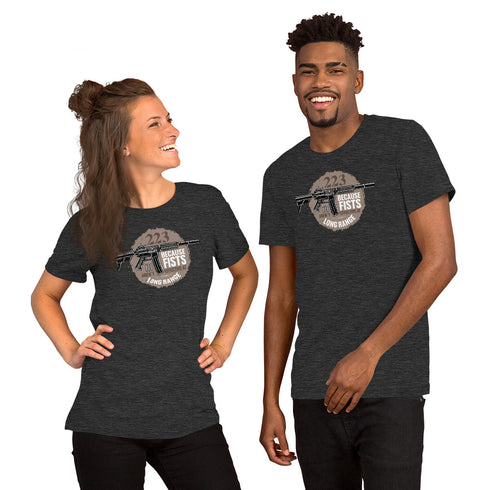 .223 Because Fists Aren't Effective Short-sleeve Pro 2nd Amendment t-shirt - Mainstream Freedom